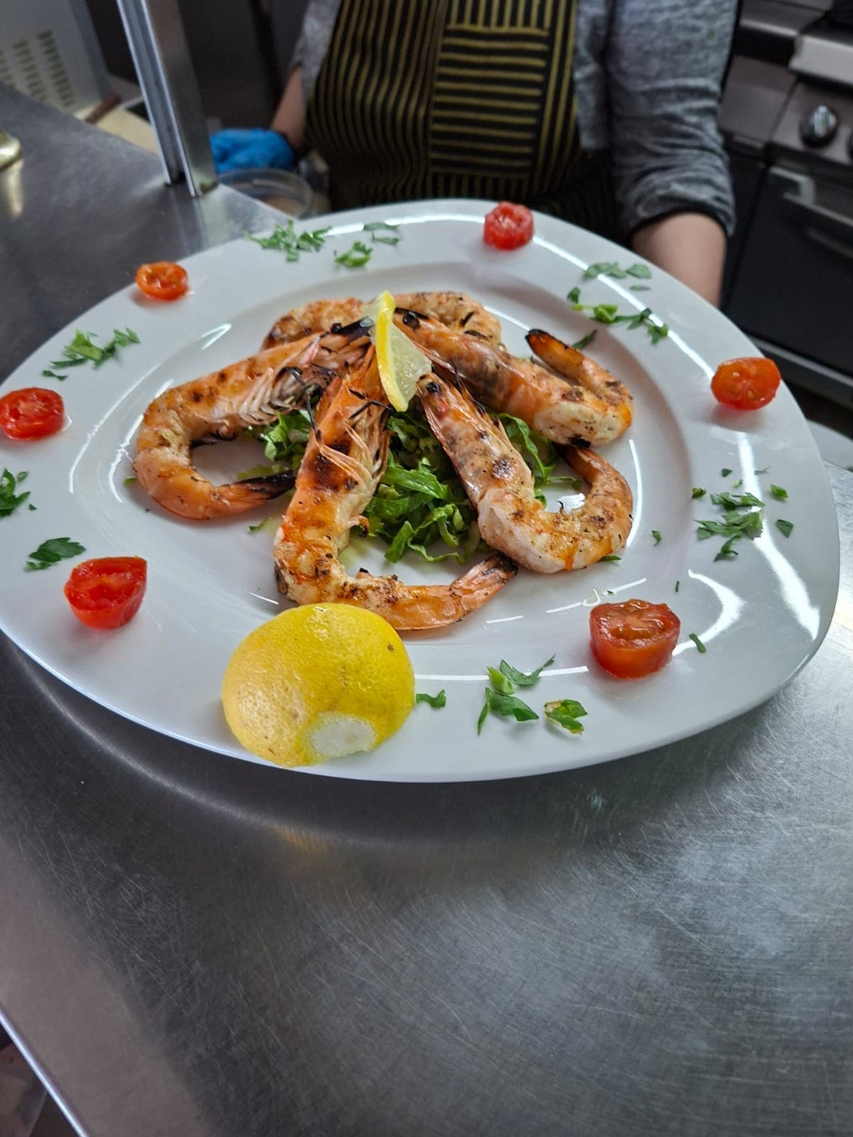Grilled prawns