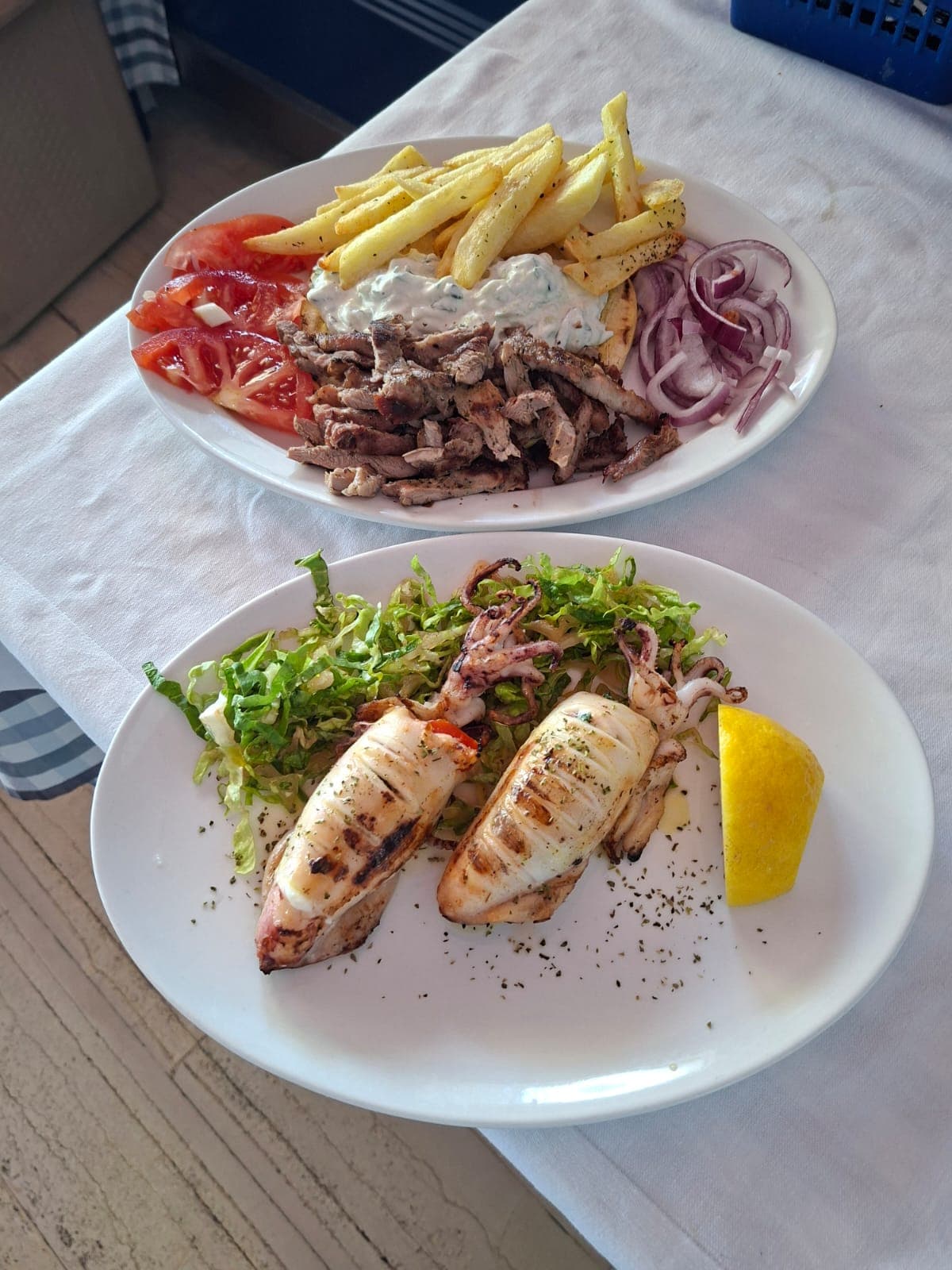 Gyros & grilled calamari